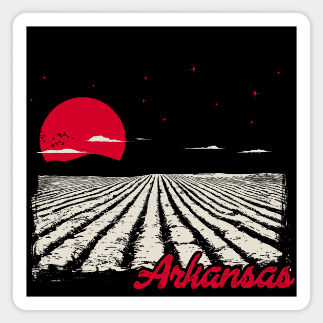 Arkansas Field at Sunrise Sticker by rt-shirts
